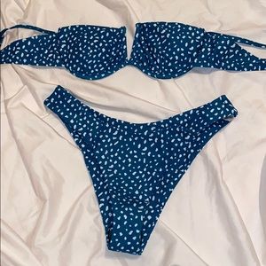 Teal Dalmatian v wire Bikini Swimsuit!